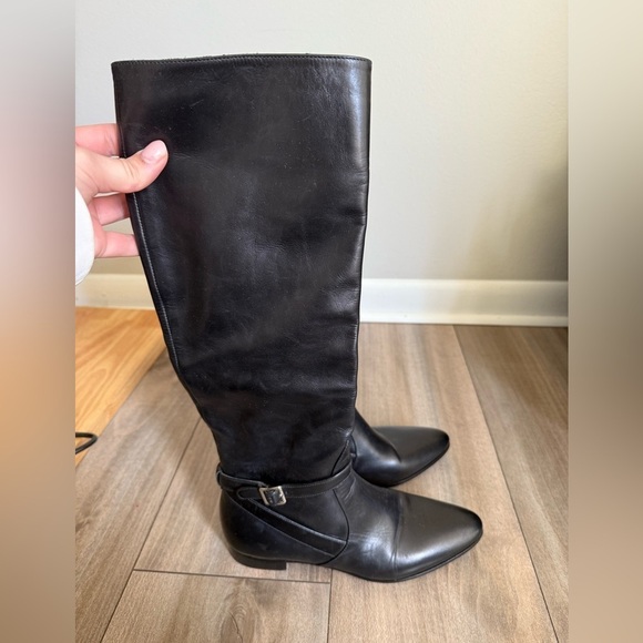 Prada women’s genuine leather riding boots black size 35 made in Italy - Picture 2 of 6